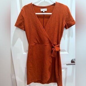 Madewell Terracotta Wrap Mini Dress